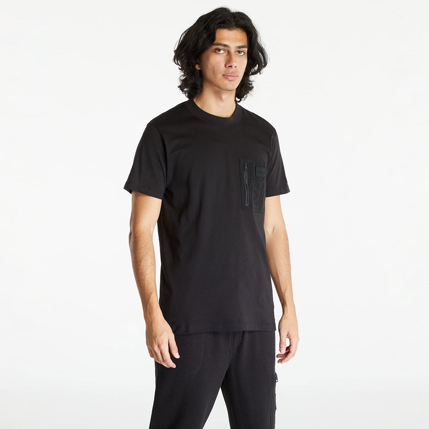 T-shirt CALVIN KLEIN Jeans Mix Media Short Sleeve Tee Black Sort | J30J323997 BEH, 0