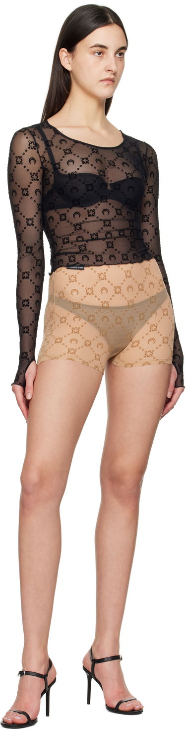 Trusser Marine Serre Marine Serre Mesh Flock Shorts Beige | WSH012A CJER0005, 3