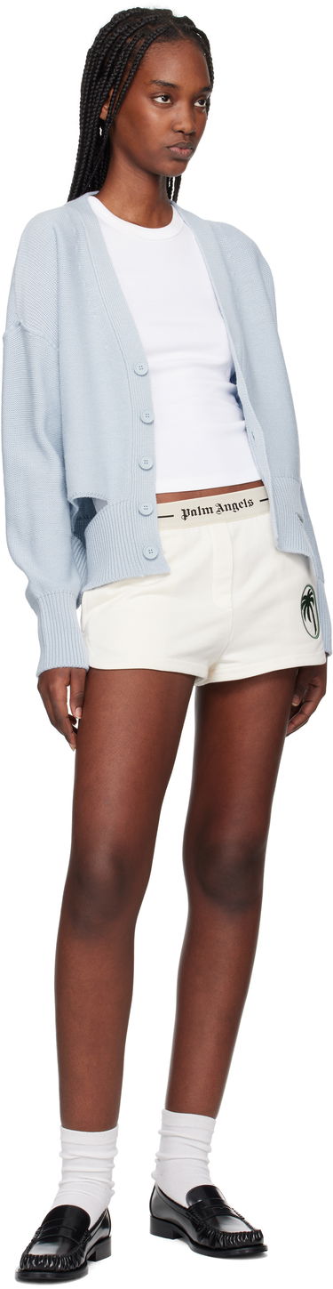 Shorts Palm Angels Palm Angels Oval Palm Sweat Shorts Hvid | PWCI014S25FLE0010357, 3