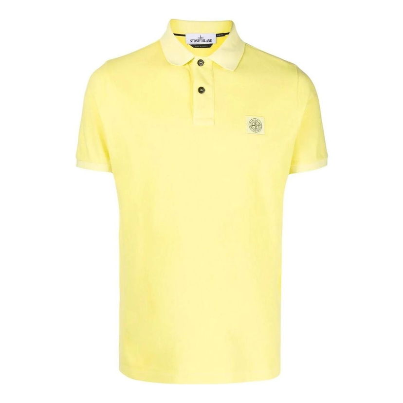 Polo skjorte Stone Island Stone Island Logo Patch Polo Shirt Gul | 761522S67-V0031