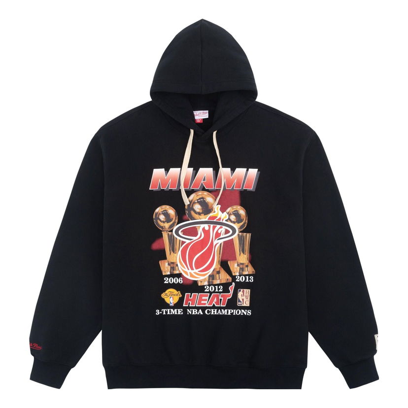 Sweatshirt Mitchell & Ness NBA Miami Heat 3 Times Champion Hoodie Sort | MNJYFWHD23095002