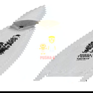 Sweatshirt BAPE x Pusha-T Baby Milo Hoodie Hvid | 2F73 114 918 WHITE, 1