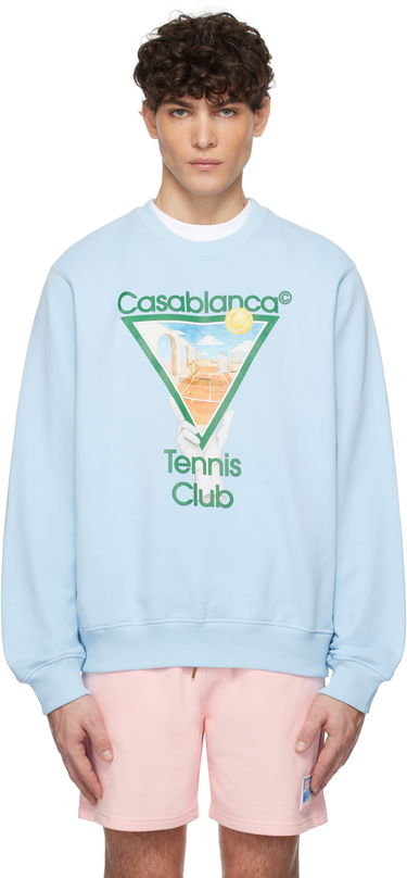 Sweatshirt Casablanca Tennis Icon Sweatshirt Blå | U-MPS25-JTP-293-03, 0
