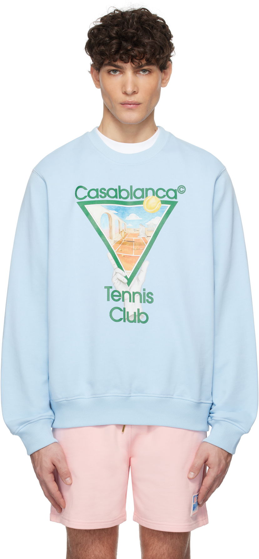 Sweatshirt Casablanca Tennis Icon Sweatshirt Blå | U-MPS25-JTP-293-03