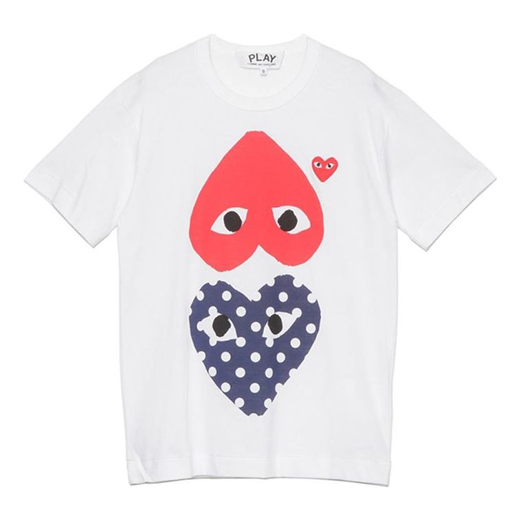 T-shirt Comme des Garçons PLAY Upside Down Polka Dot T-Shirt Hvid | AZ-T240-051-1, 0