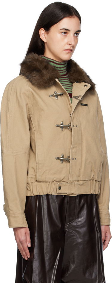 Jakke Andersson Bell Andersson Bell Washed Cotton Jacket with Faux Fur Collar Beige | awa712u, 1