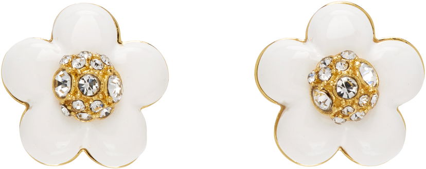 Øreringe Marc Jacobs Marc Jacobs 'The Daisy Stud' Crystal Earrings Hvid | 2P5JBR001J52