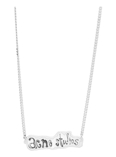 Halskæde Acne Studios Label Logo Necklace Grå | C50378-AXA