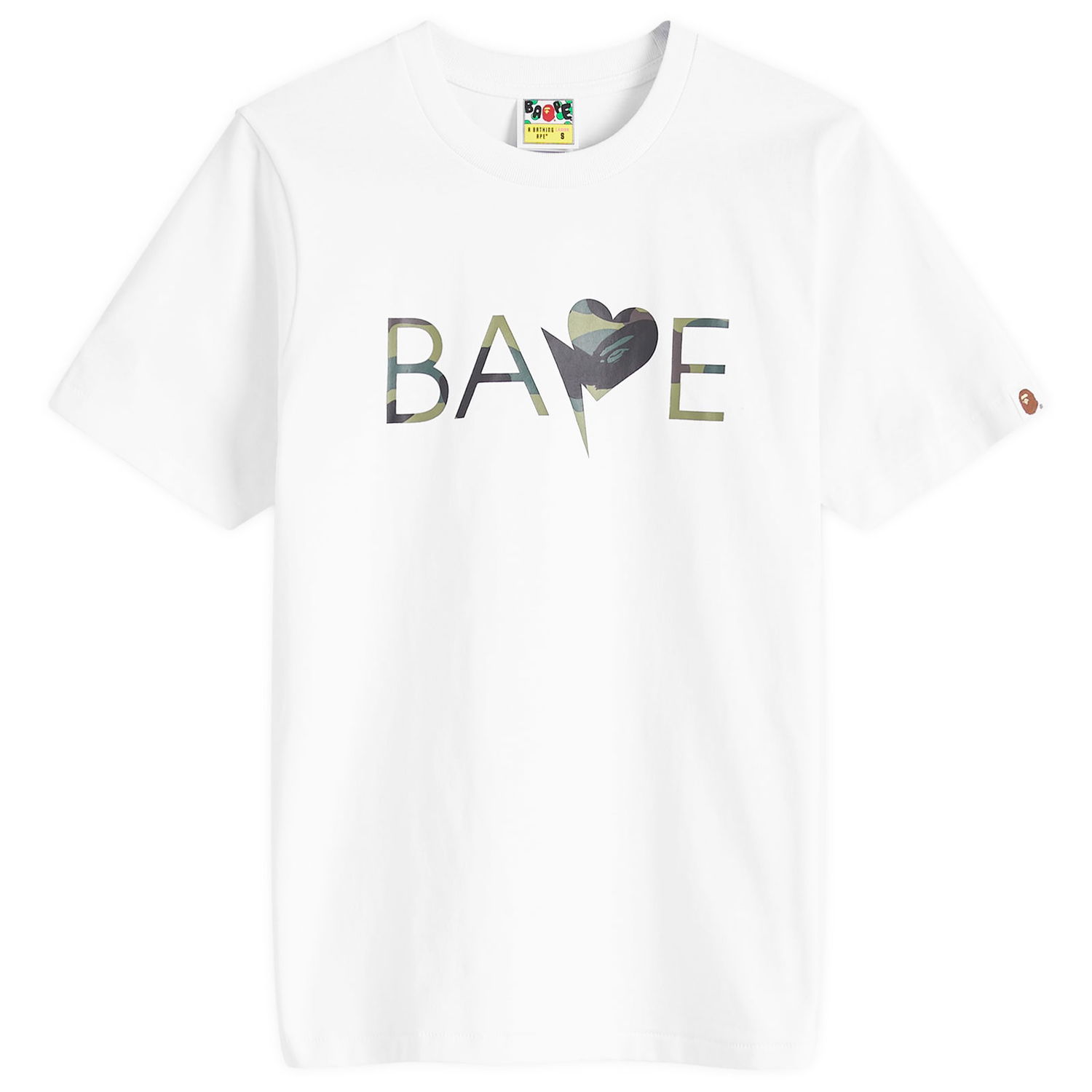 T-shirt BAPE A Bathing Ape 1st Camo Heart Bapeogo T-Shirt Hvid | 001TEK302039L-WXG, 0