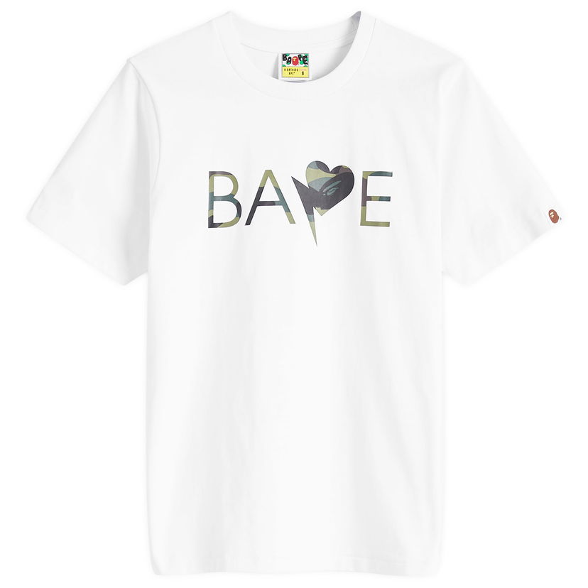 T-shirt BAPE A Bathing Ape 1st Camo Heart Bapeogo T-Shirt Hvid | 001TEK302039L-WXG