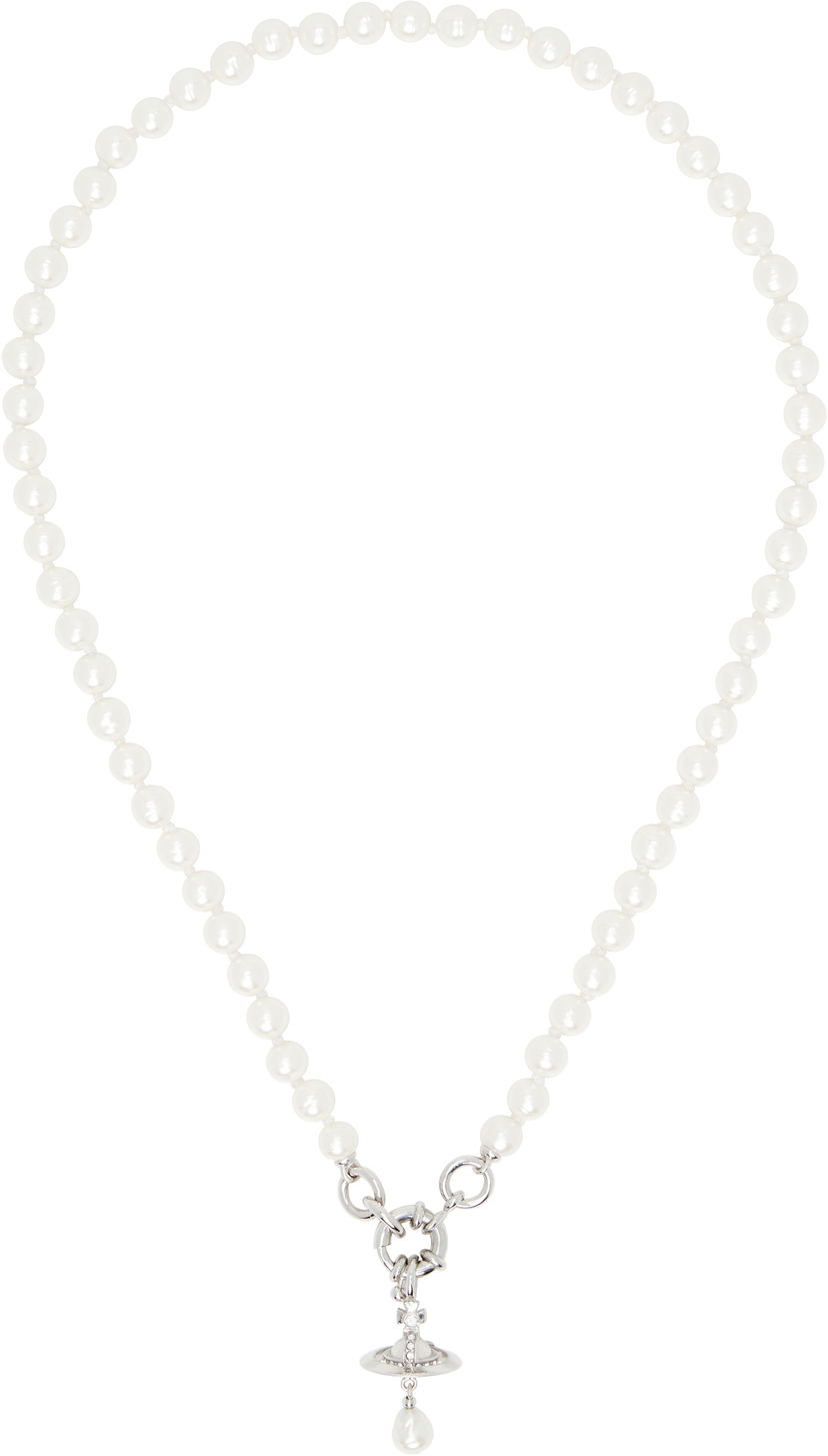 Halskæde Vivienne Westwood Vivienne Westwood Aleksa Pearl Pendant Necklace Hvid | 6301013C-02P543-