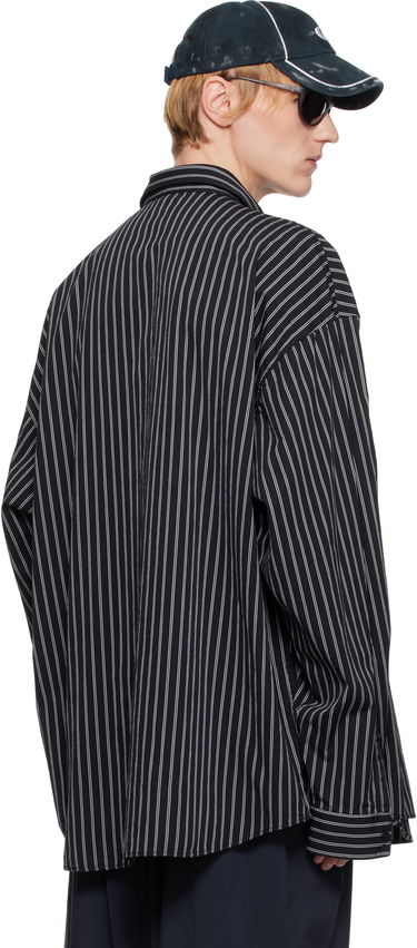 Skjorte Balenciaga Balenciaga Striped Flatground Shirt Sort | 814598TRM23, 2