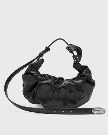 Håndtaske Diesel GRAB-D 2.0 Ruched Leather Hobo Bag Sort | X10479-P8657-T8013, 0