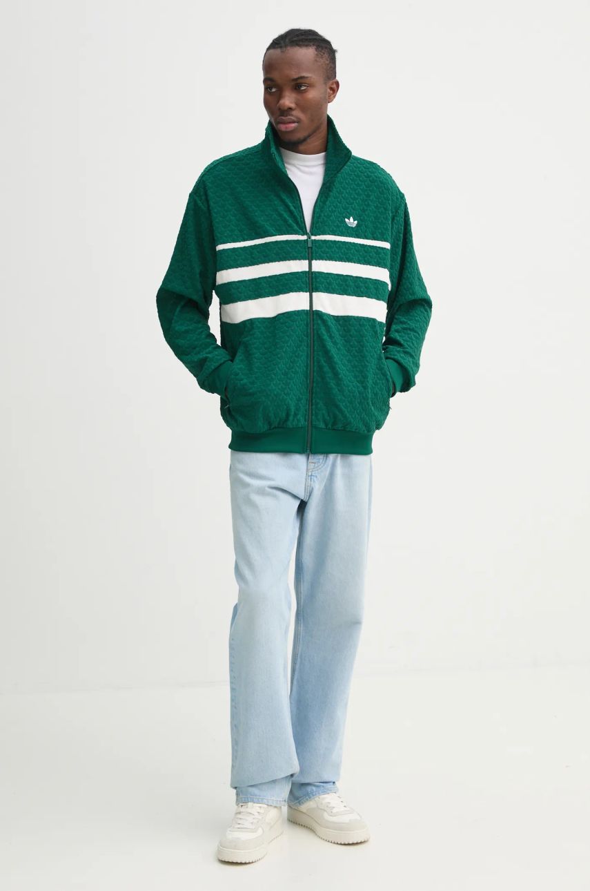 Sweatshirt adidas Originals Textured Zip-Up Track Jacket Grøn | JD0696, 1