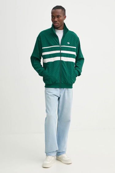 Sweatshirt adidas Originals Textured Zip-Up Track Jacket Grøn | JD0696, 1