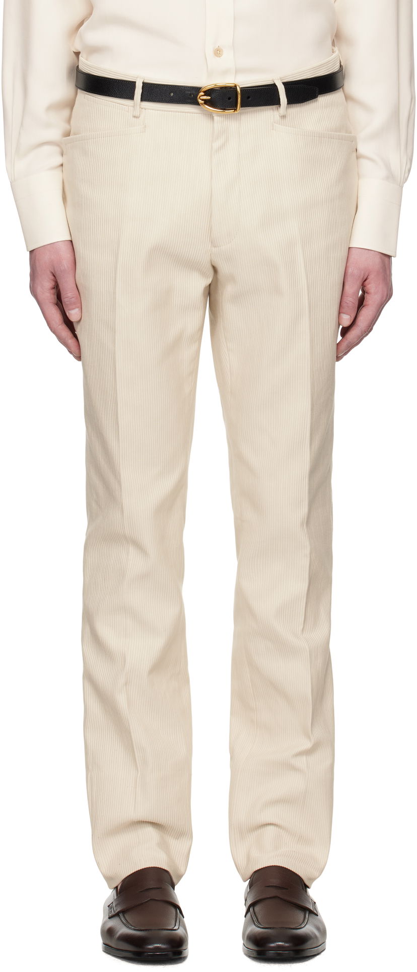 Bukser Tom Ford TOM FORD Summer Cord Dyllan Trousers Beige | PLPW01-CGS70