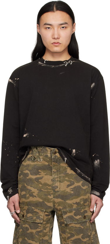 Sweatshirt We11done We11done Pierced Long Sleeve T-Shirt Sort | WD-TT0-25-771-U-BK, 0