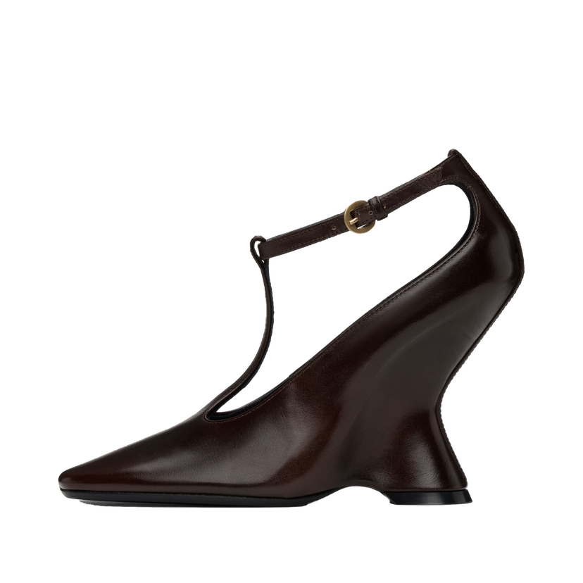 Sneakers og sko Dries Van Noten Leather Wedge Mary Jane Heels Brun | WS242-1414-103