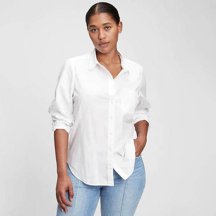 Skjorte GAP Shirt Perfect Shirt Optic White XXS Hvid | 704271-01