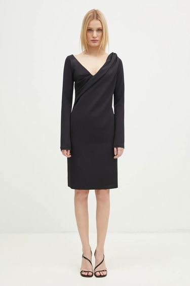 Kjole JW Anderson JW Anderson Shoulder Drape V-Neck Mini Dress Sort | DR0446.PG1573.999, 0
