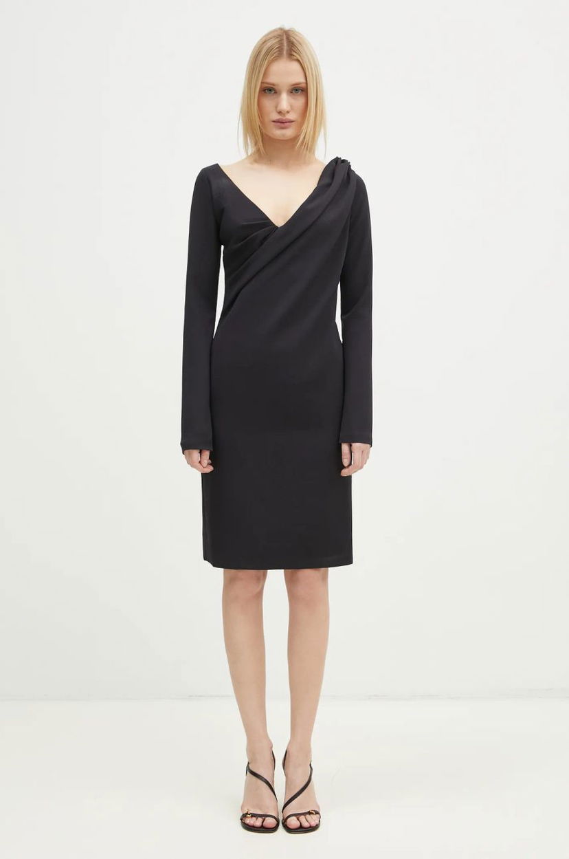 Kjole JW Anderson JW Anderson Shoulder Drape V-Neck Mini Dress Sort | DR0446.PG1573.999