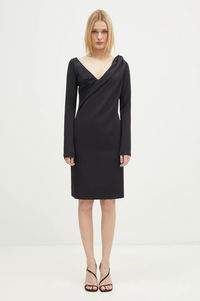 JW Anderson Shoulder Drape V-Neck Mini Dress