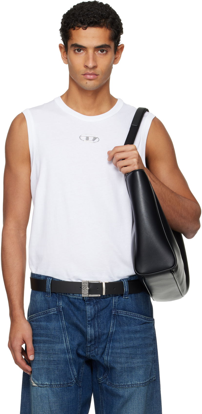 Tanktop Diesel Tank Top with Oval Logo Hvid | A15372-0CLBR-100