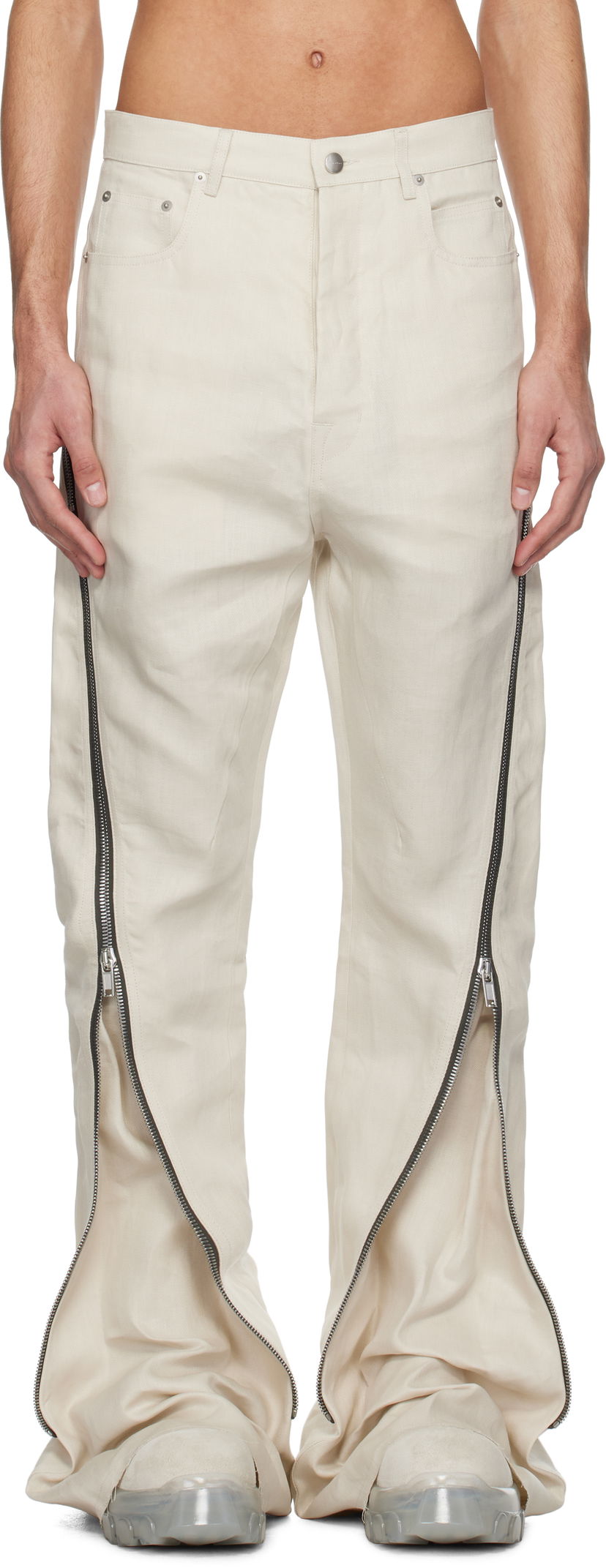 Jeans Rick Owens Rick Owens Hollywood Bolan Banana Jeans Hvid | RU01E5343 TWL