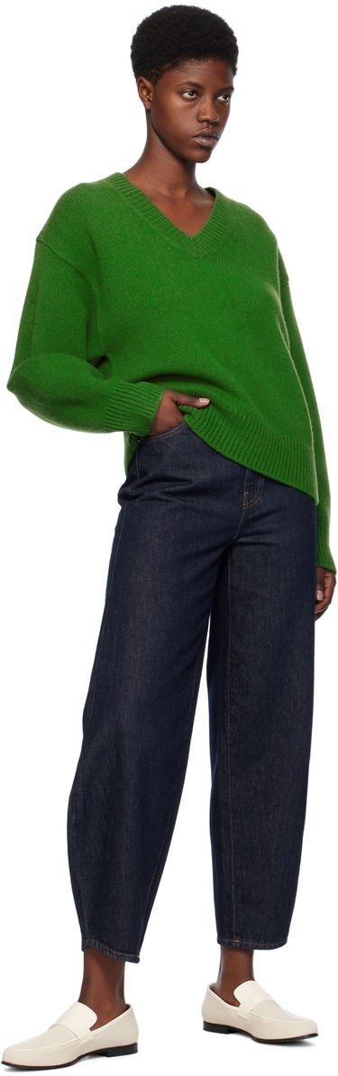 Sweater TOTEME TOTEME V-Neck Knit Sweater Grøn | 241-WRT1034-YA0004, 3