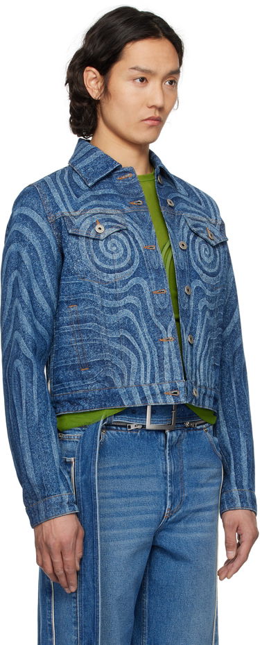 Jakke Jean Paul Gaultier Jean Paul Gaultier Spiral Denim Jacket Blå | 25/34-U-VE114L-D017-5556, 1