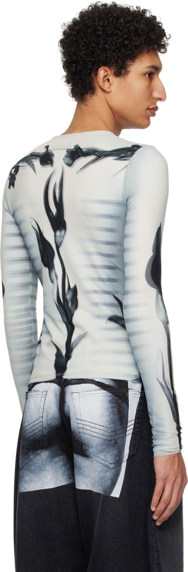 T-shirt Jean Paul Gaultier Jean Paul Gaultier Flower Body Morphing Long Sleeve T-Shirt Hvid | 25/33-F-TO264-T581-010200, 2