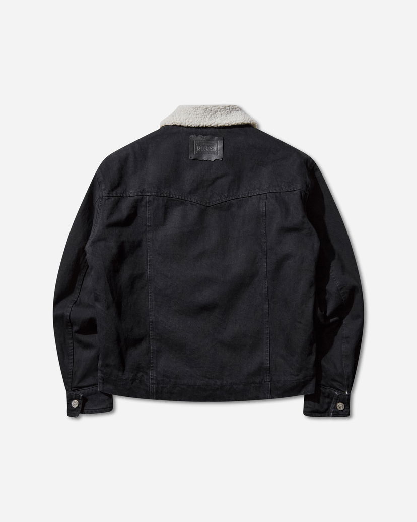 Frakker Aries Sherpa Denim Car Coat Sort | AR7120004 Black