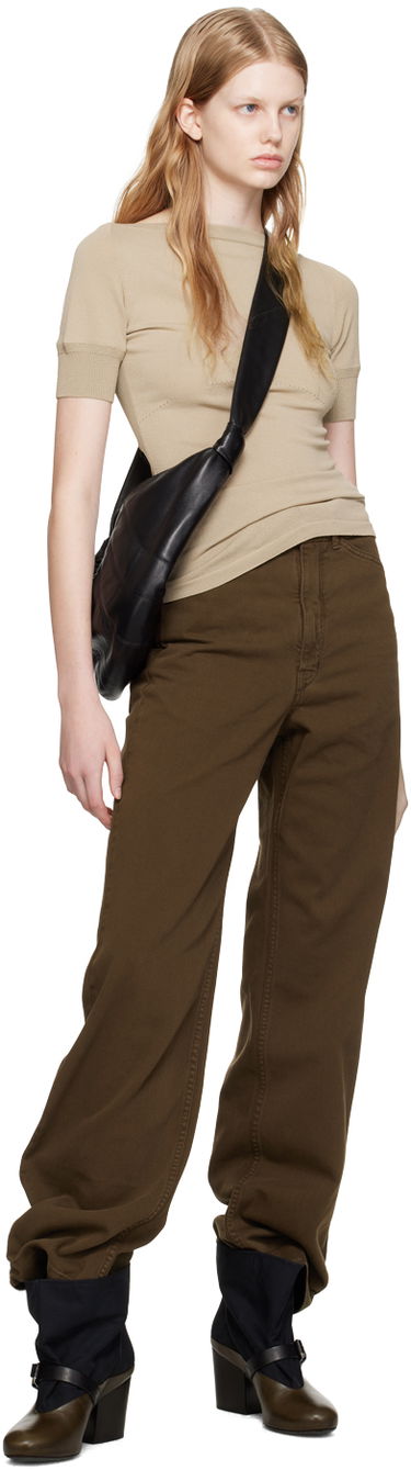 T-shirt LEMAIRE Lemaire Darted Fitted T-Shirt Beige | TO1044 LK1002, 4