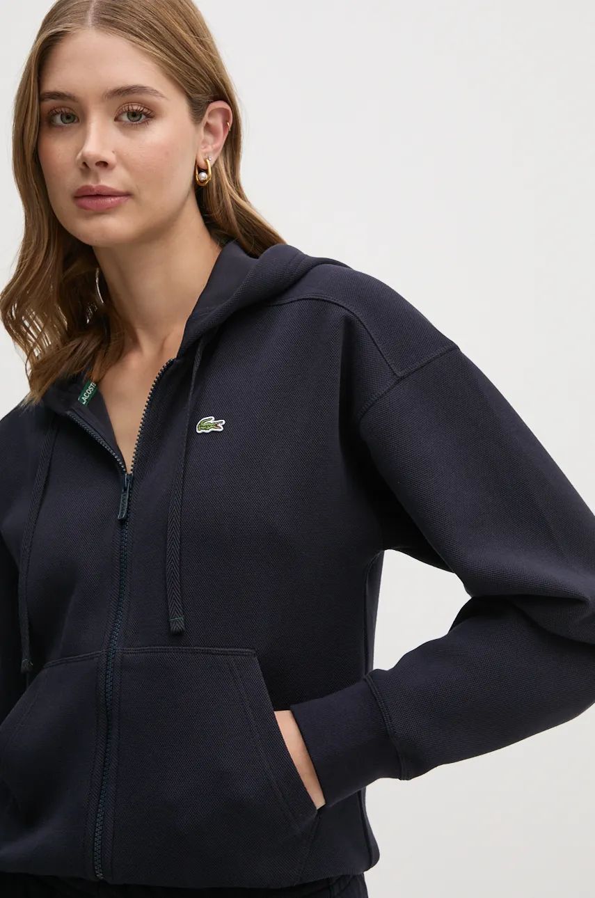 Sweatshirt Lacoste Navy Blue Zip-Up Hoodie With Applique Blå | SF2669, 0