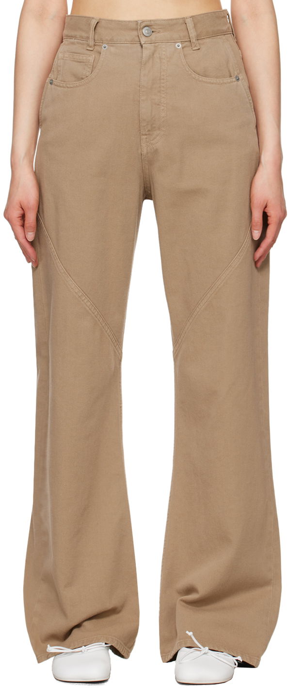 Jeans Maison Margiela Five-Pocket Wide Leg Jeans Beige | S62LB0160 S30653