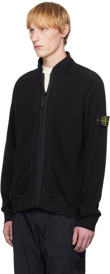 Sweater Stone Island Stone Island Waffle Fleece Sweatshirt Sort | K1S15 6100007 S0044, 3