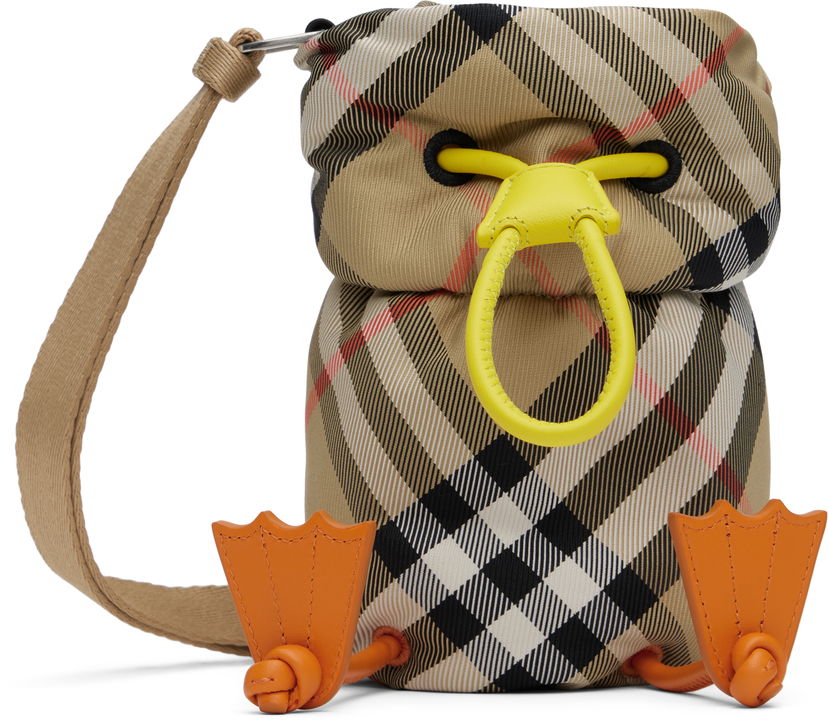 Skuldertaske Burberry Bottle Bag Duck Nylon Beige | 8089351