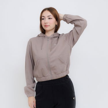 Sweatshirt GUESS Guess Roberta Full Zip Cropped Hoodie Brun | V5RQ20KC3D2-A120, 3