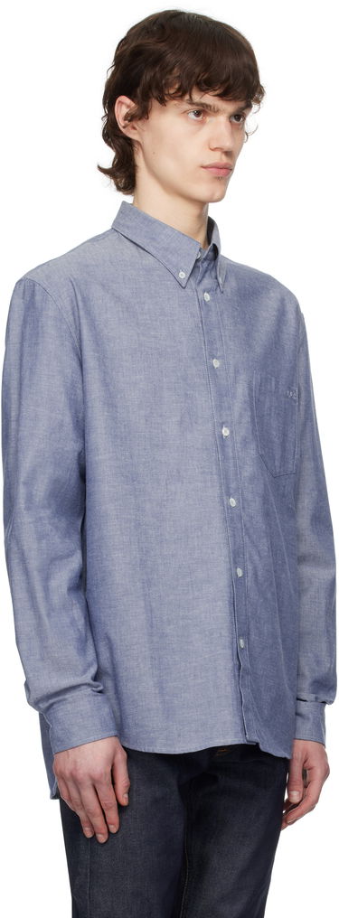 Skjorte A.P.C. A.P.C. Edouard Embroidered Shirt Blå | COHDV-H12509, 1
