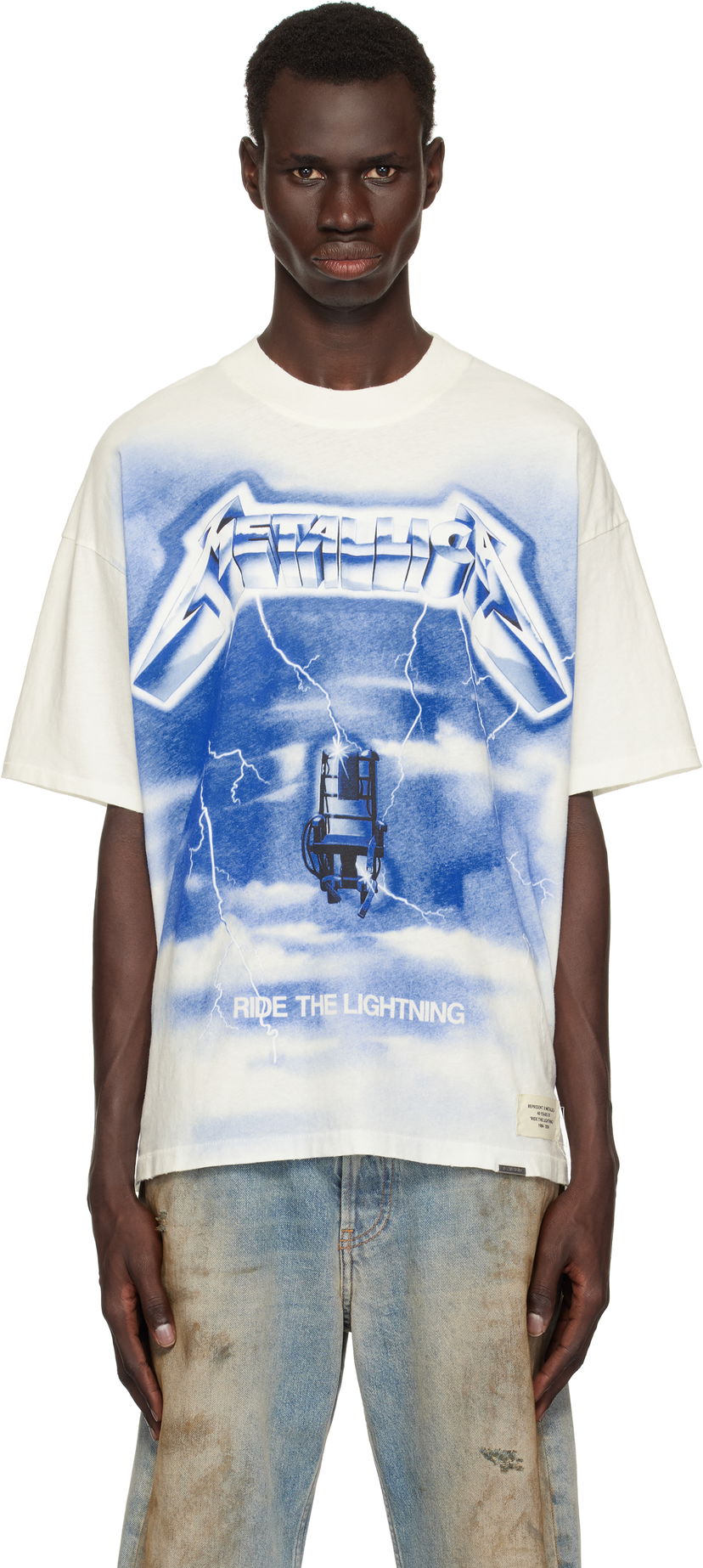 T-shirt Represent Clo Represent 'Metallica Ride the Lightning' Graphic Print T-Shirt Hvid | MLM4382