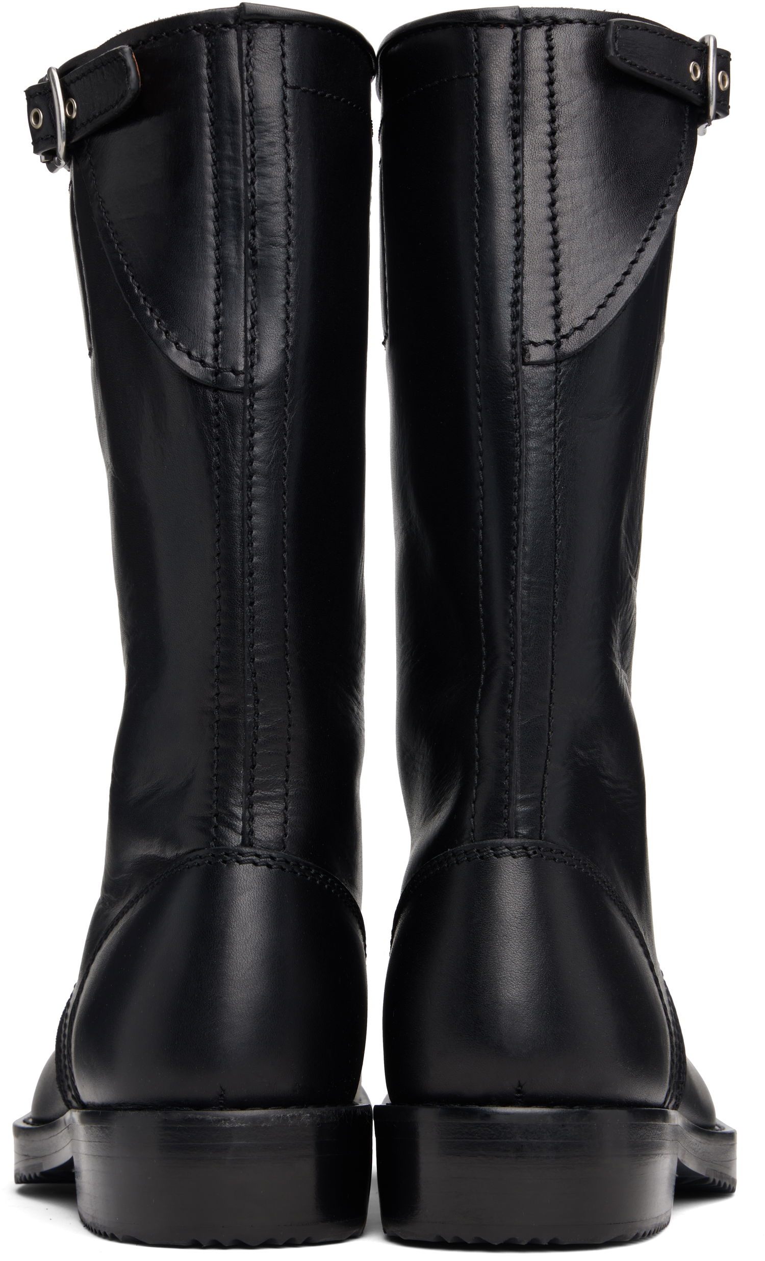 Sneakers og sko Dries Van Noten Dries Van Noten Leather Biker Boots Sort | 252-021700-105, 1