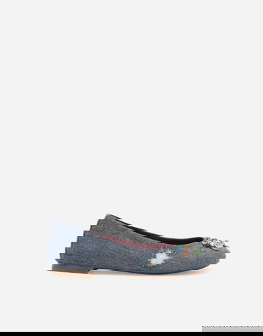 Sneakers og sko Dolce & Gabbana Dolce & Gabbana Patchwork Denim Embellished Ballet Flats (24-38) Blå | D10510AR1428C609, 0