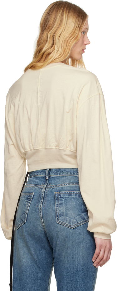 Crop top Rick Owens Rick Owens DRKSHDW Tatlin Cropped Sweatshirt Beige | DS01E3225 BHNDB, 2