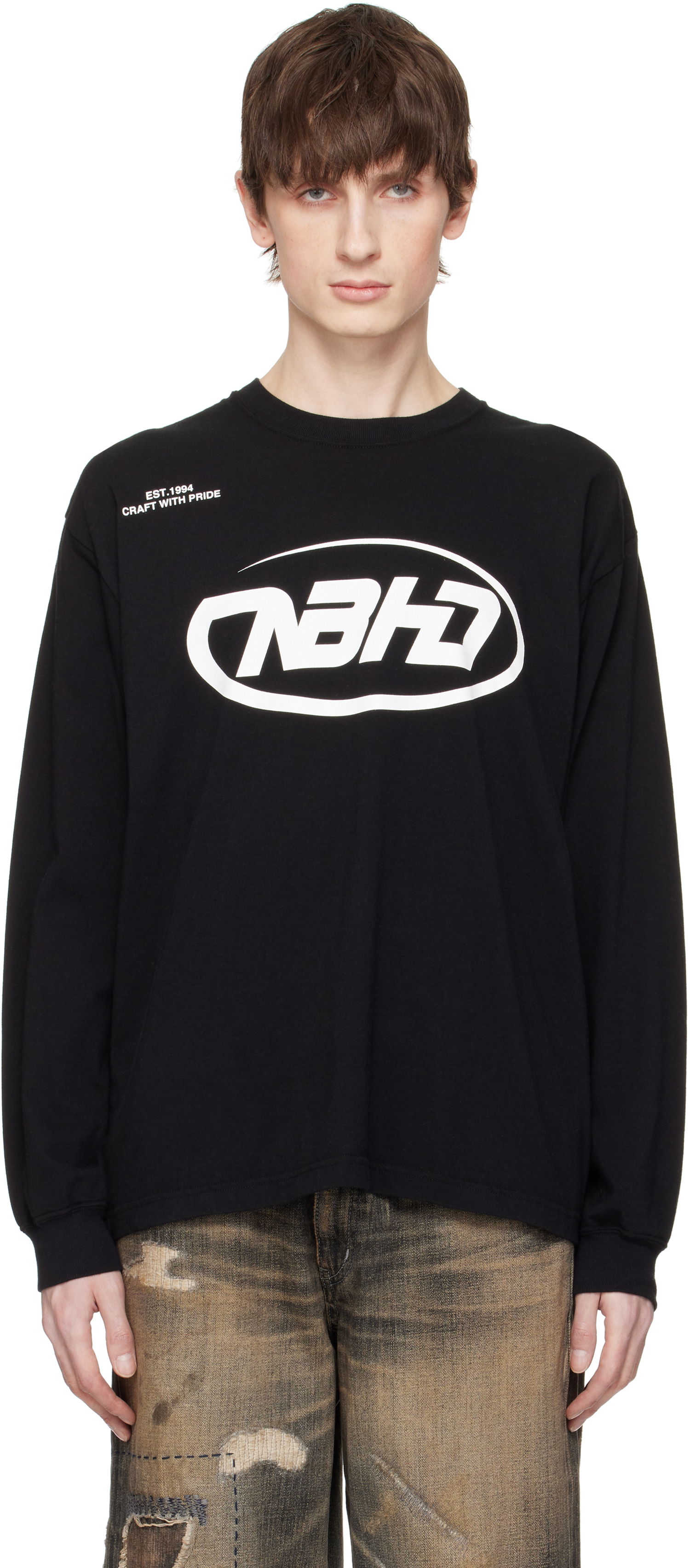 T-shirt Neighborhood Neighborhood NH LS-6 Long Sleeve T-Shirt Sort | 251PCNH-LT06, 0