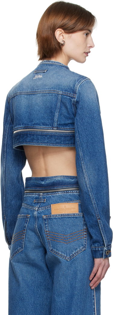 Vest Jean Paul Gaultier Jean Paul Gaultier 'The Belted' Cropped Denim Jacket Blå | 25/33-F-VE088-D013-57, 2