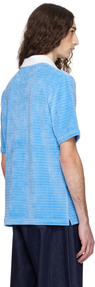 Polo skjorte Casablanca Casablanca Velour Stripe Polo Blå | MPF25-JTP-383-01, 2