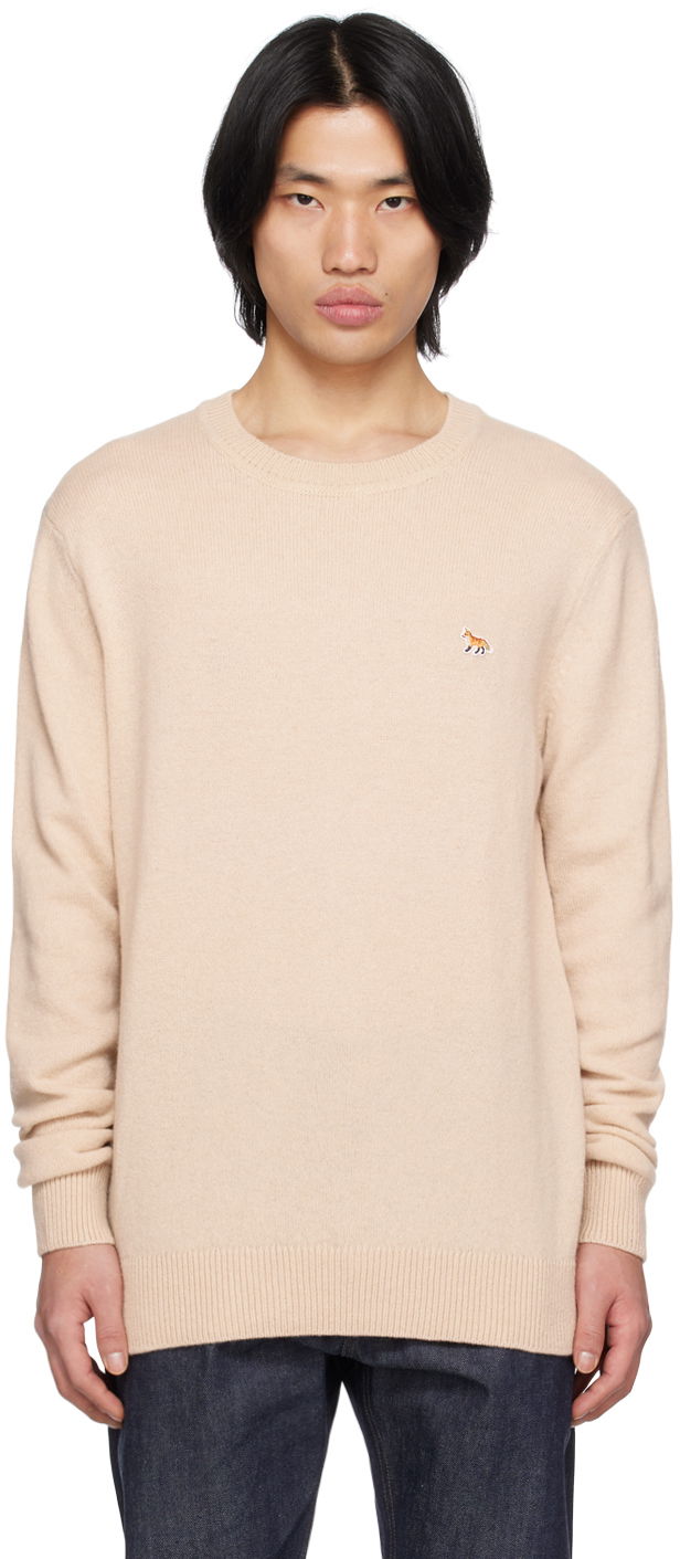 Sweater MAISON KITSUNÉ Baby Fox Embroidered Sweater Beige | HM00502KT1006