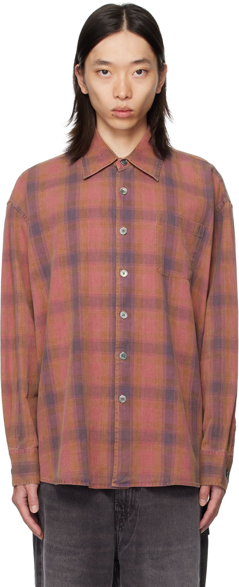 Skjorte OUR LEGACY Our Legacy Borrowed Plaid Shirt Lyserød | M4252BIDC