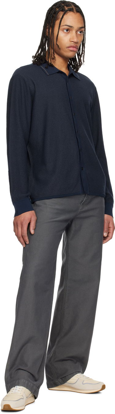 Sweater rag & bone Rag & Bone Harvey Knit Polo Shirt Mørkeblå | MBS24H040BC40, 3