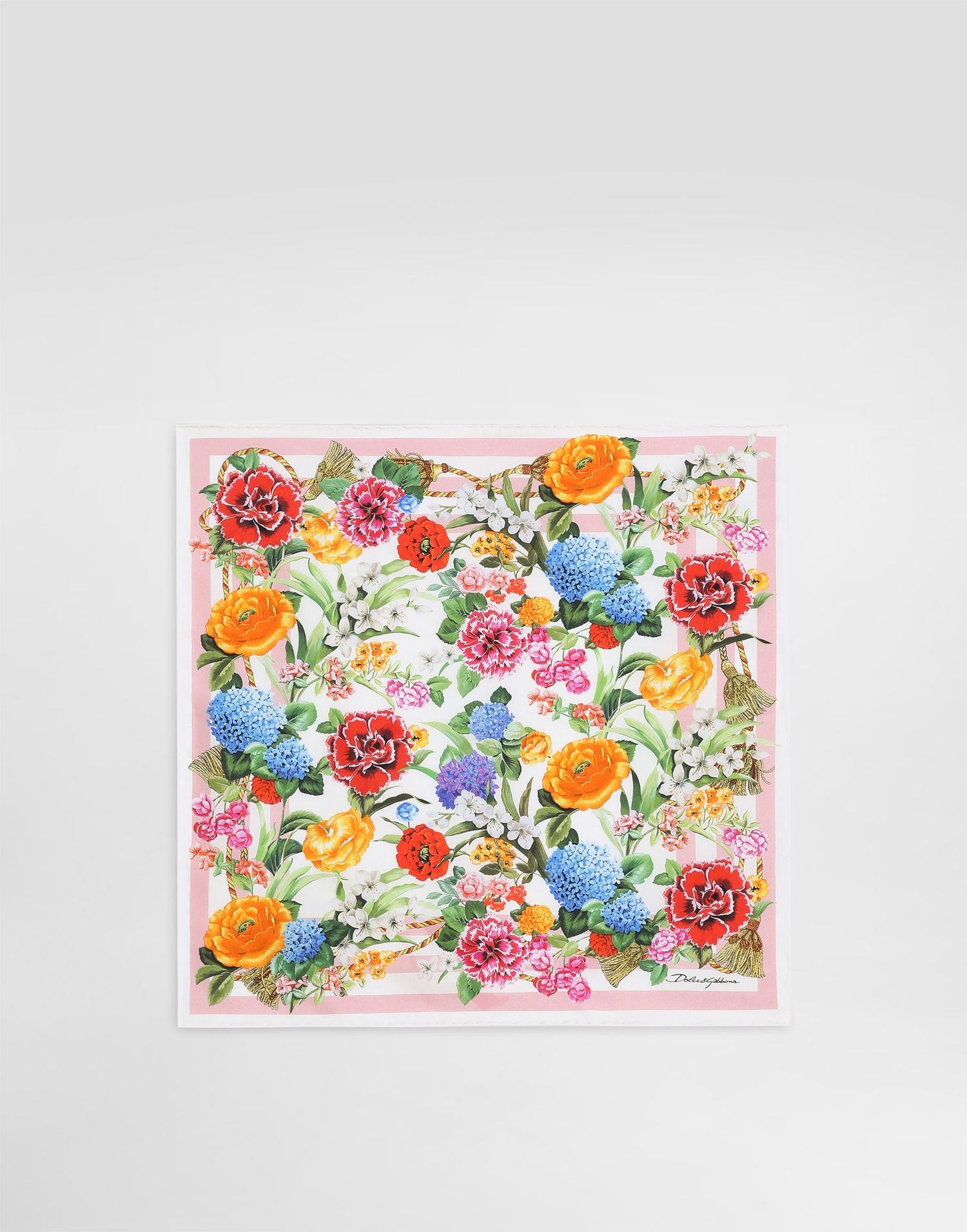 Tørklæde Dolce & Gabbana Dolce & Gabbana Floral Print Silk Twill Square Scarf Flerfarvet | FN093RGDCV8HD5KU, 0